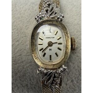 1940s Vintage Hamilton Cocktail Ladies Watch 14MM 6.75"‎ 10K Gold Plated Works